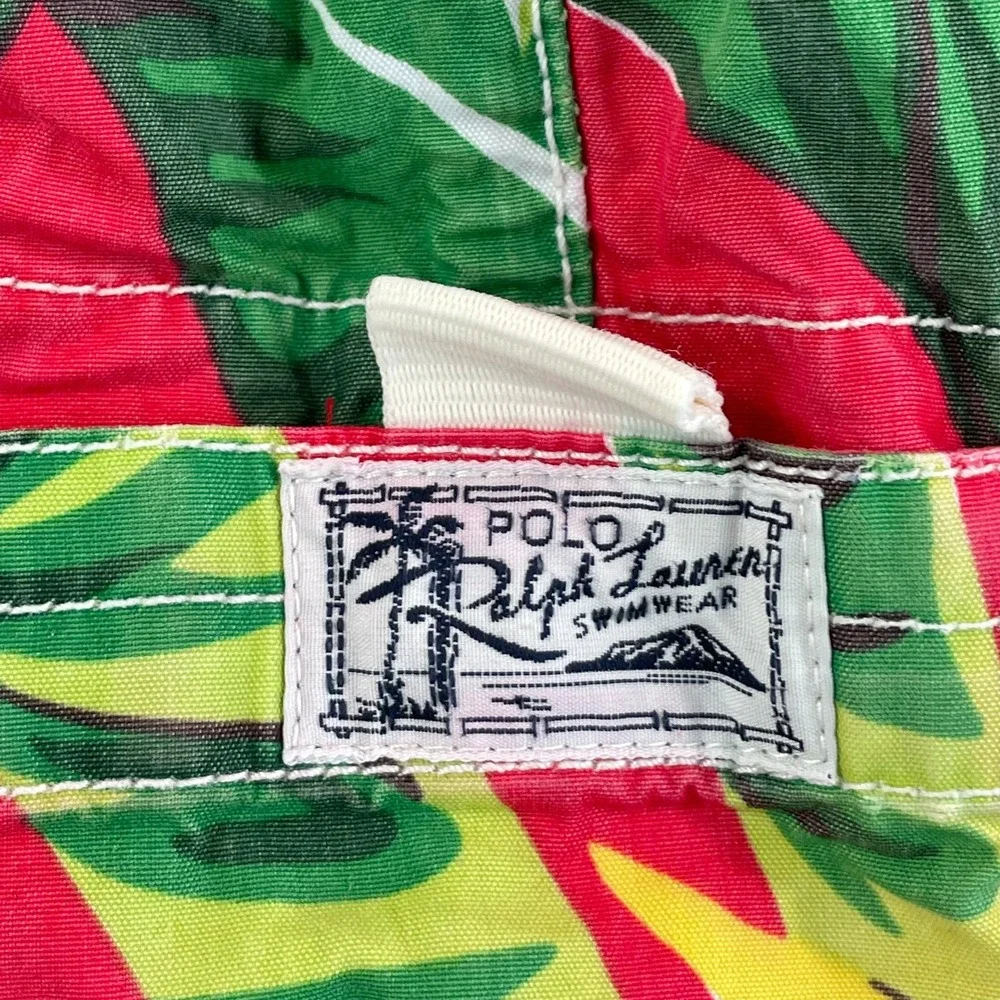 Vintage Polo Ralph Lauren Board Shorts Men 32 Multi Birds‎ of Paradise Hawaiian